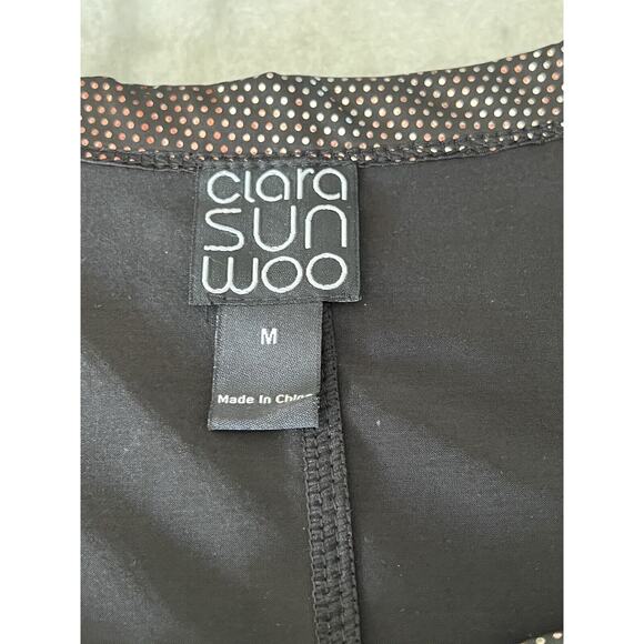 Clara Sun Woo Shiny Metallic Dot Dress Jacket Zip Up Size Medium - Picture 4 of 11